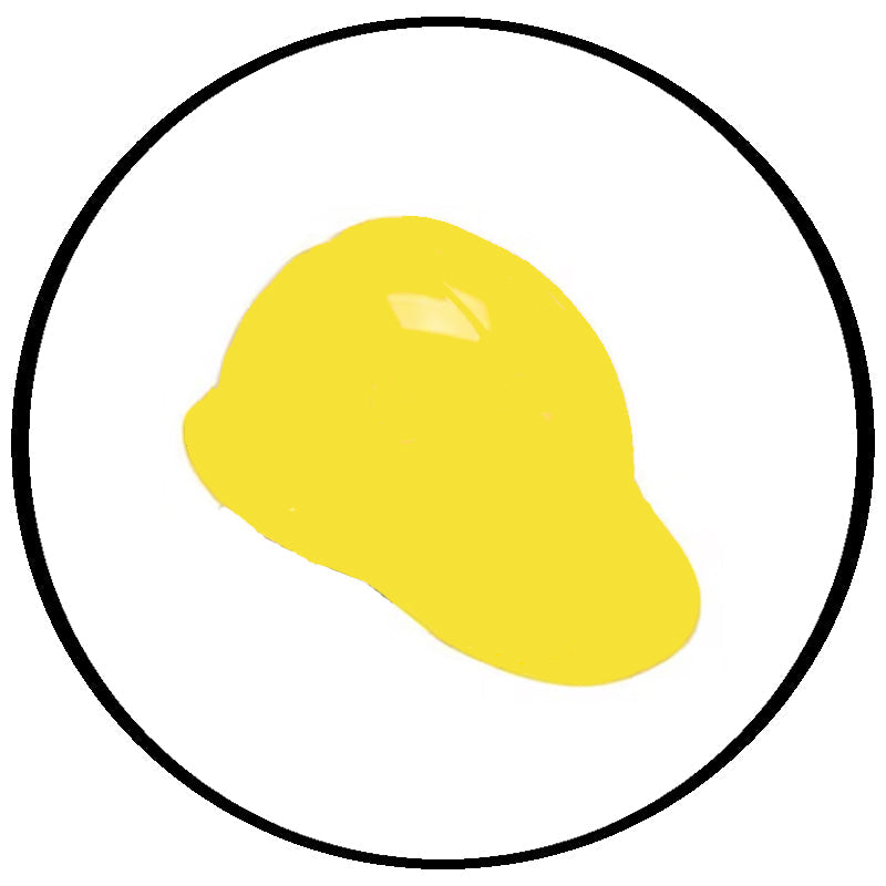 PPE symbol of a yellow hardhat 