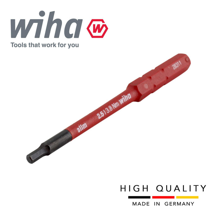 Wiha 37224 Slimbit Screwdriver SlimVario PZ SL PH Torx HEX 75mm 1000v VDE Electrician Hex 2.5mm