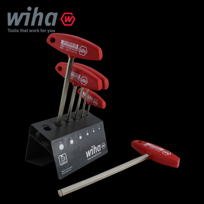 Wiha 22096 T Handle Hex Key Magic Ring With Bench Stand 6pcs