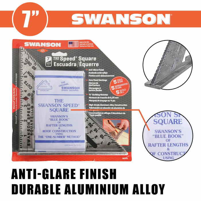 Swanson S0101  7" Speed Square (Imperial)