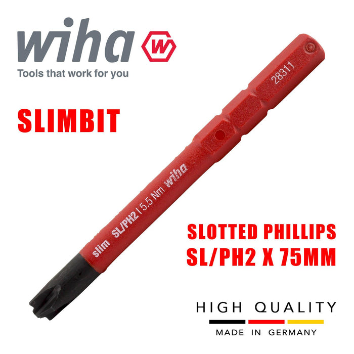 Wiha 34588 Slimbit Screwdriver Plusminus Phillips SL PH2 1000v VDE Electrician