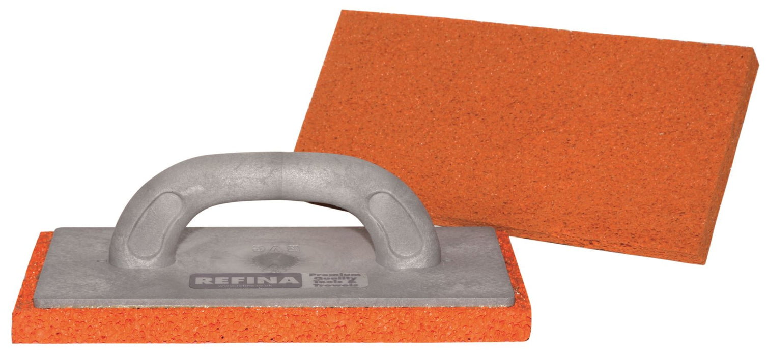 Sponge float 11x5" (280x140mm) natural rubber coarse grain 18mm oval grip