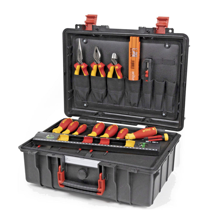 Wiha 45530 Electricians Screwdriver Pliers Grippers Ruler Tool Box VDE 18 pieces