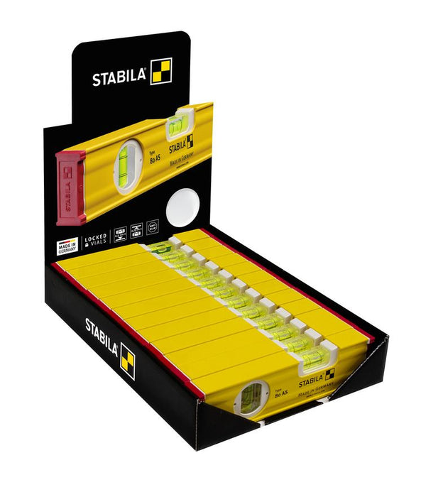 STABILA Spirit Level Aluminium 2 Vial 8In 20cm 80AS-20 19565