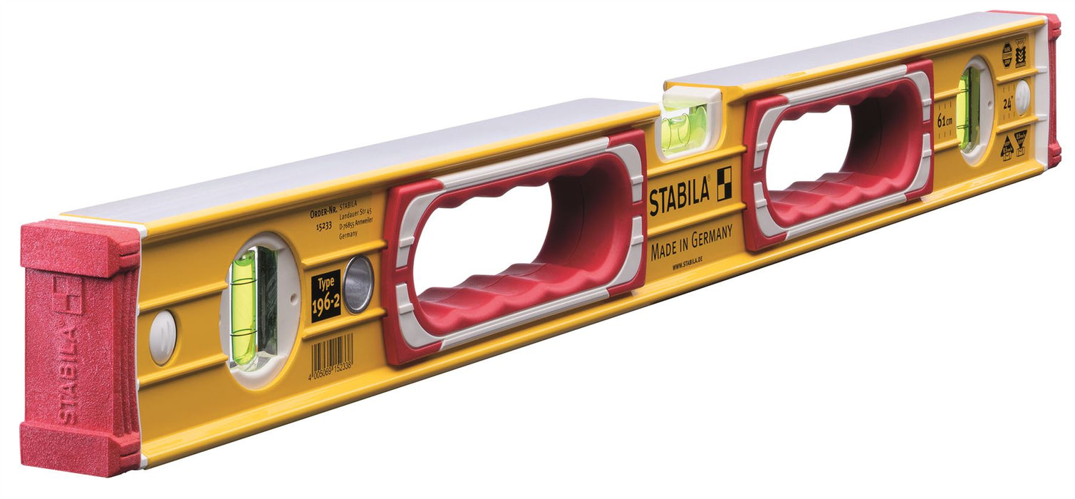 STABILA Spirit Level 196-2 60cm 24In 3 Vial Level Handhold 15233