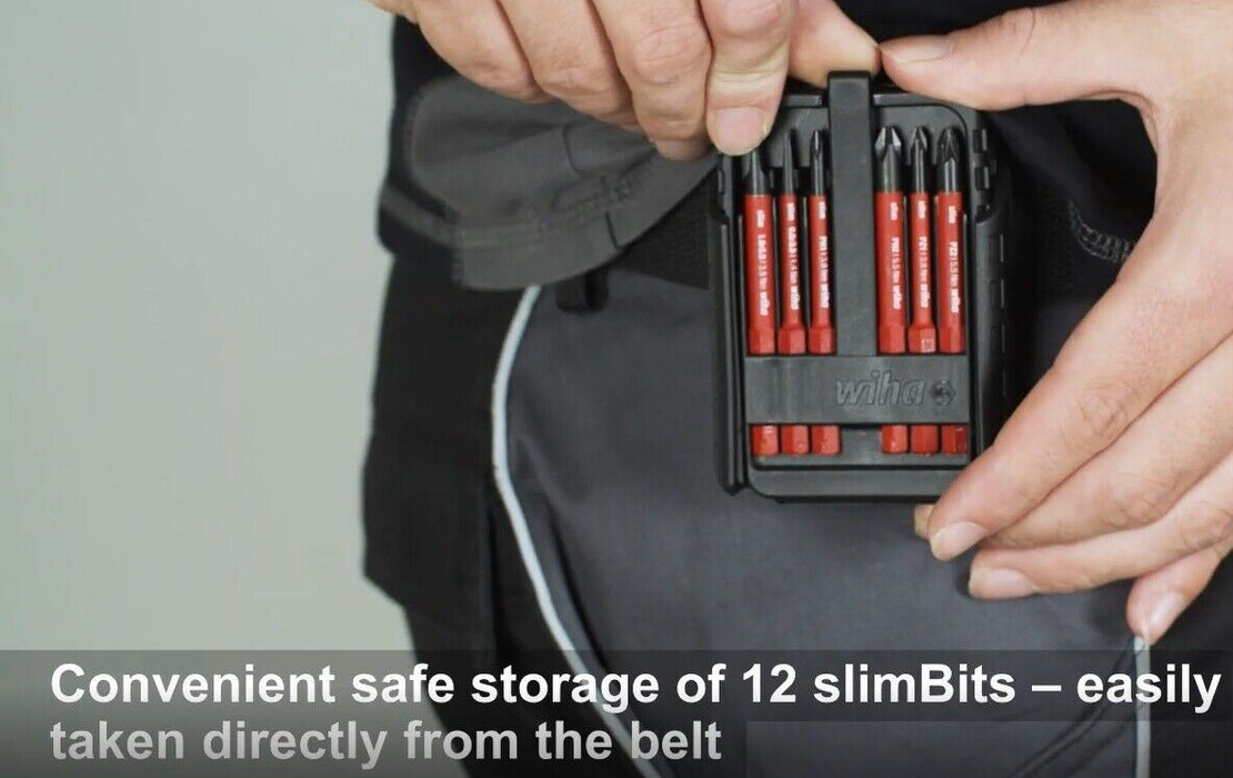 Wiha 43164 SlimBits Empty Screwdriver 12pcs Storage Holder Box