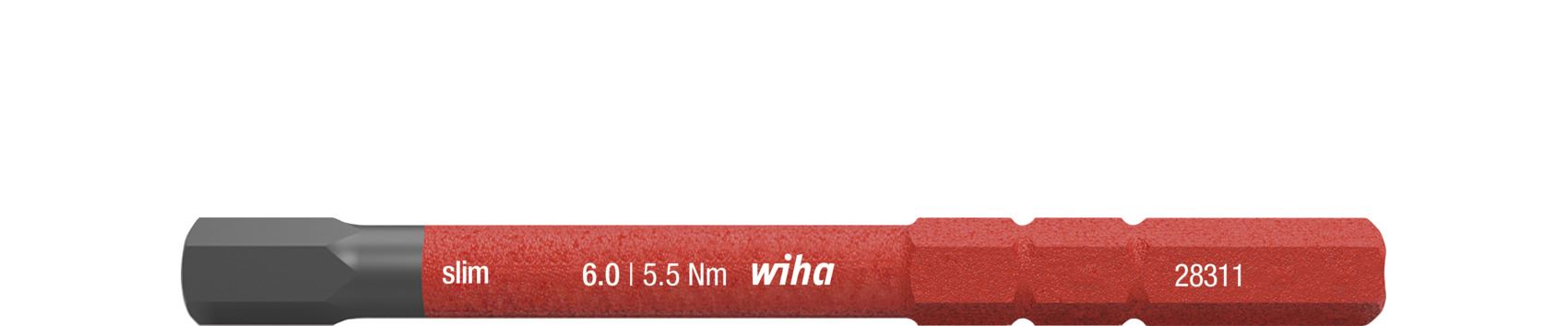 Wiha 37227 Slimbit Hex Screwdriver 6.0mm Hexagon Head 1000v VDE Electrician 75mm