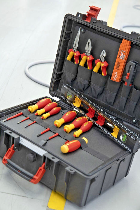 Wiha 45530 Electricians Screwdriver Pliers Grippers Ruler Tool Box VDE 18 pieces