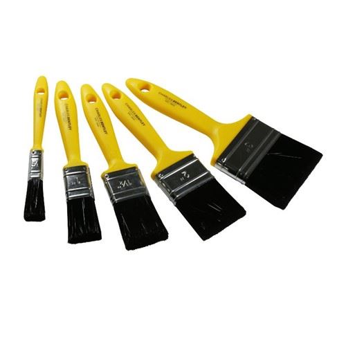 Charles Bentley Bulldozer 770 Paint Brush 10 Pack Soft Grip Yellow Assorted Durable Synthetic Filament