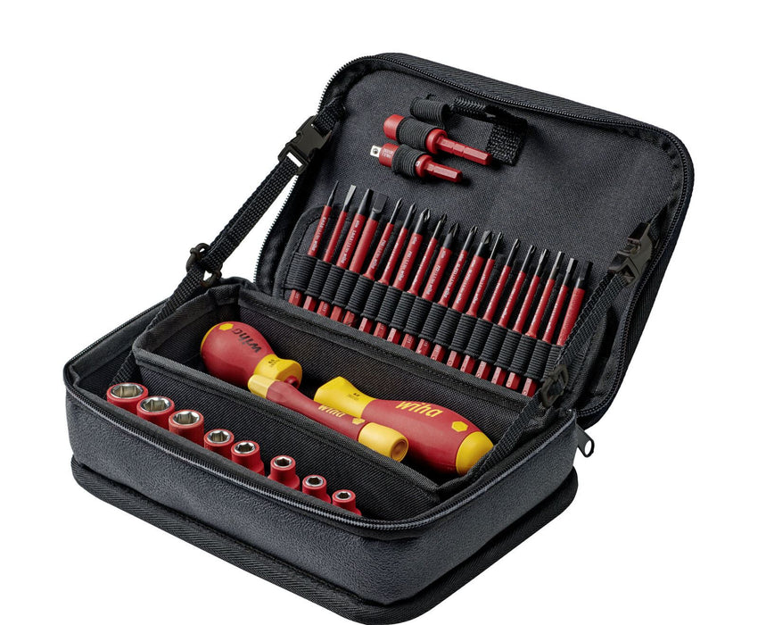 Wiha 43465 SlimBits Screwdriver 32pcs Multi functional Bag VDE