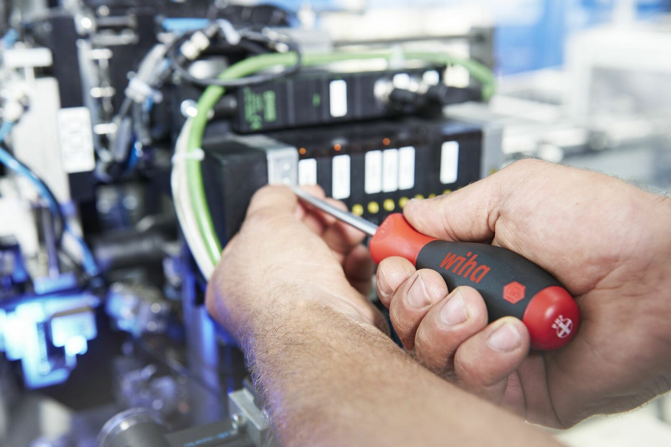 Wiha Screwdriver being used on a electric board