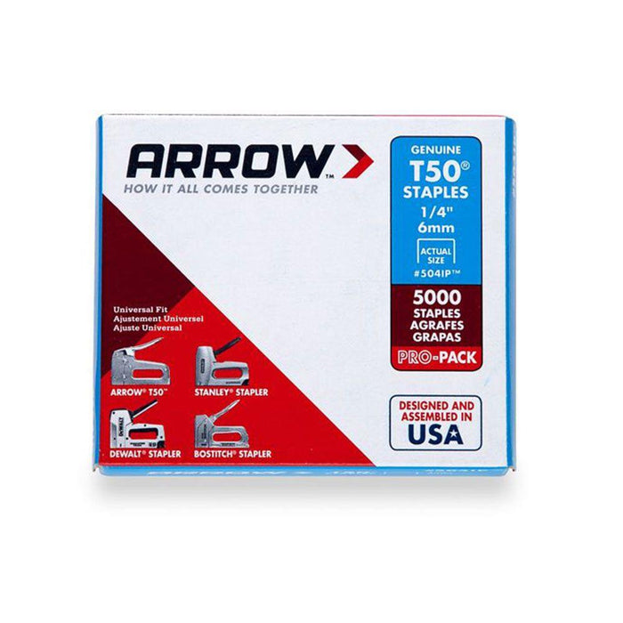 ARROW 504IP/T50 1/4"-6mm 5000 Staples