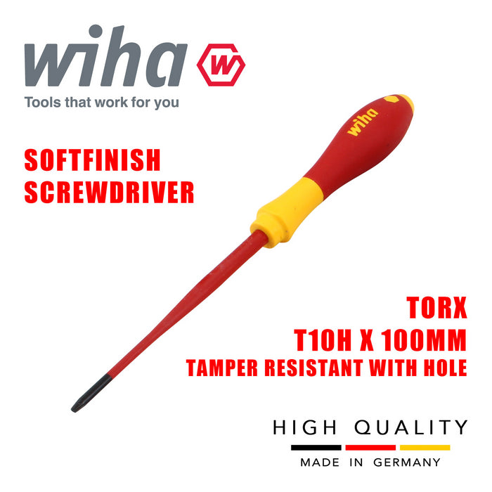 Wiha 41141 Torx Security Screwdriver T10H VDE Electricians