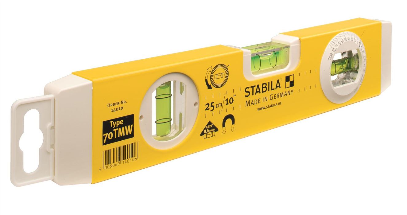 STABILA Spirit Level STB70TMW-25 Magnetic Rotatable Angle Vial 14010