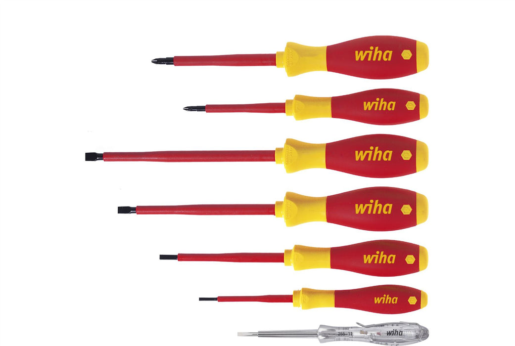 Wiha 00834 Mixed Screwdriver Set & Voltage Tester Set 7pcs VDE Electrician