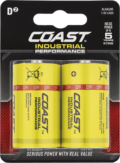 COAST Industrial Performance D Cell 2 Pack