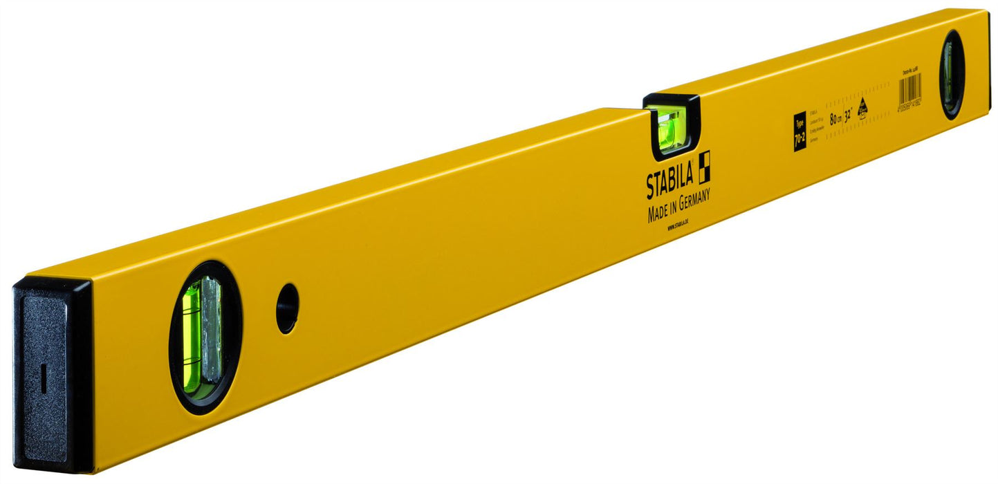 STABILA Spirit Level 70 32In 80cm Double Plumed  3 Vial Level 14188