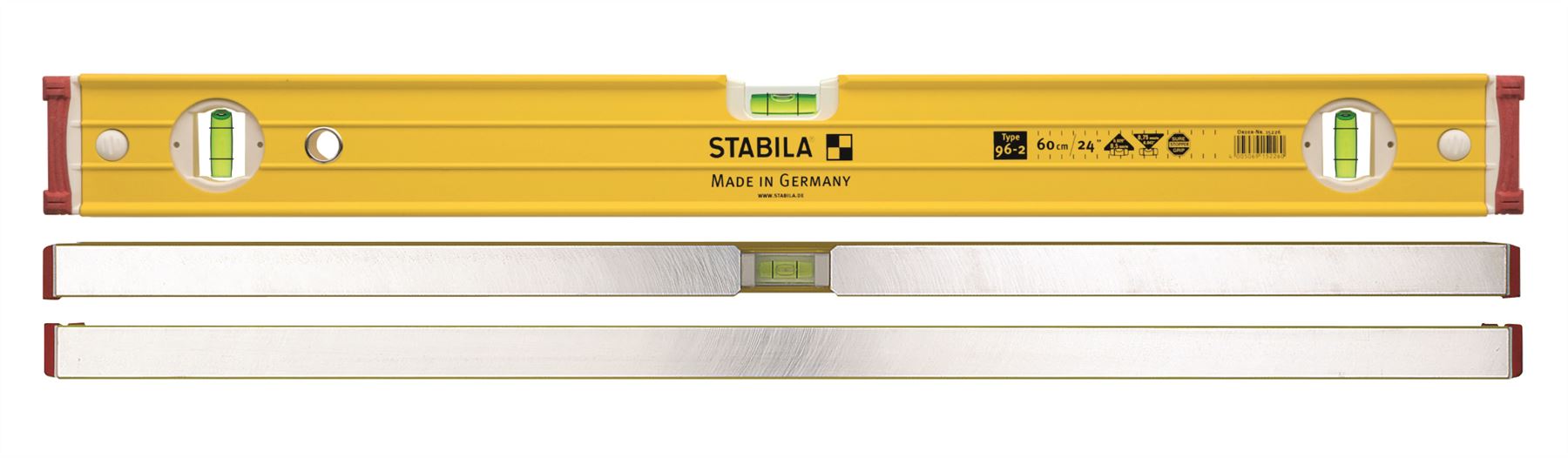 STABILA 96 24In 60cm Double Plumed  Level 3 Vial Sprite level XSF 15226