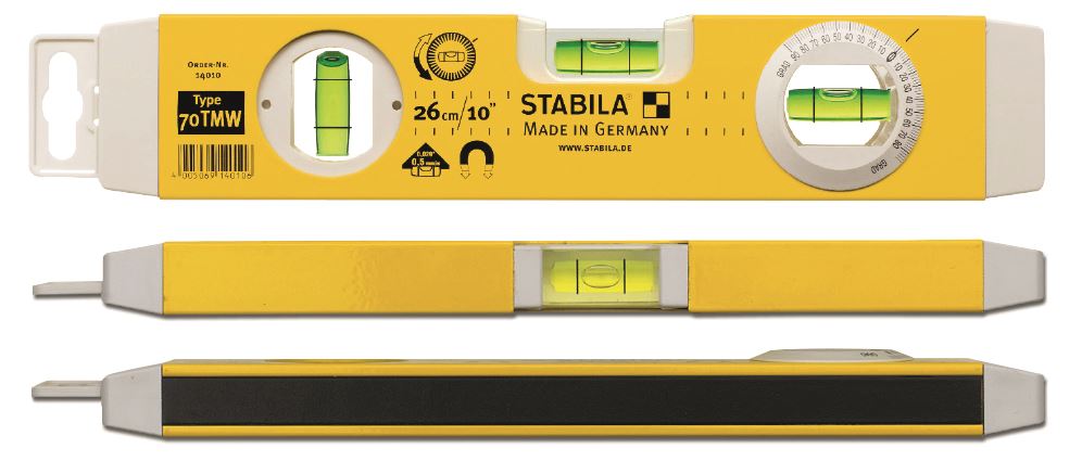 STABILA Spirit Level STB70TMW-25 Magnetic Rotatable Angle Vial 14010