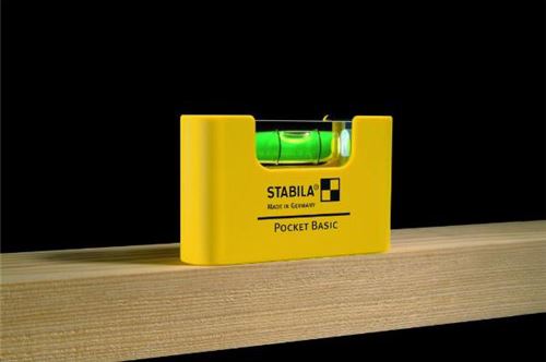 STABILA Spirit Level Basic Pocket Yellow Two Side Measuring Mini Level 17773