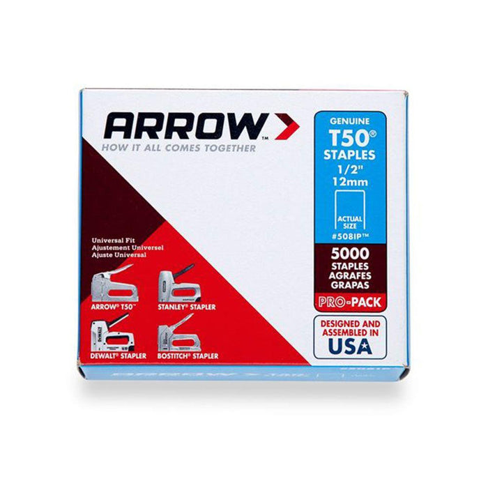 ARROW 508IP/T50 1/2"-12mm 5000 Staples