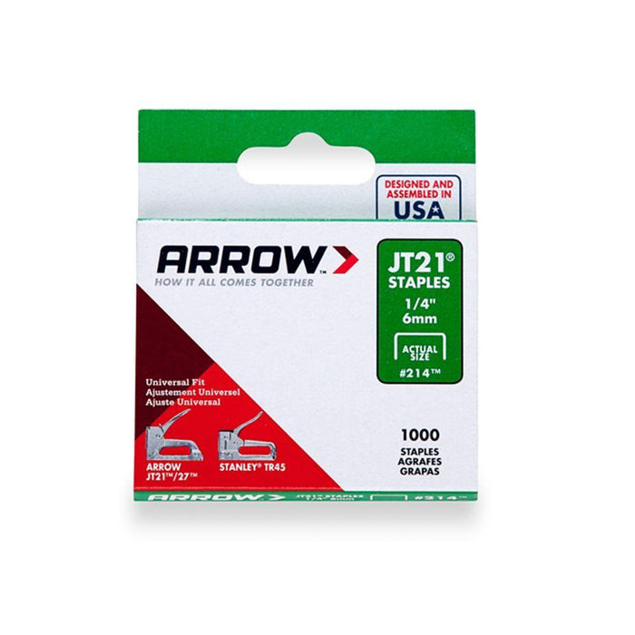 ARROW JT21 Staples 6mm 1/4" (1,000)