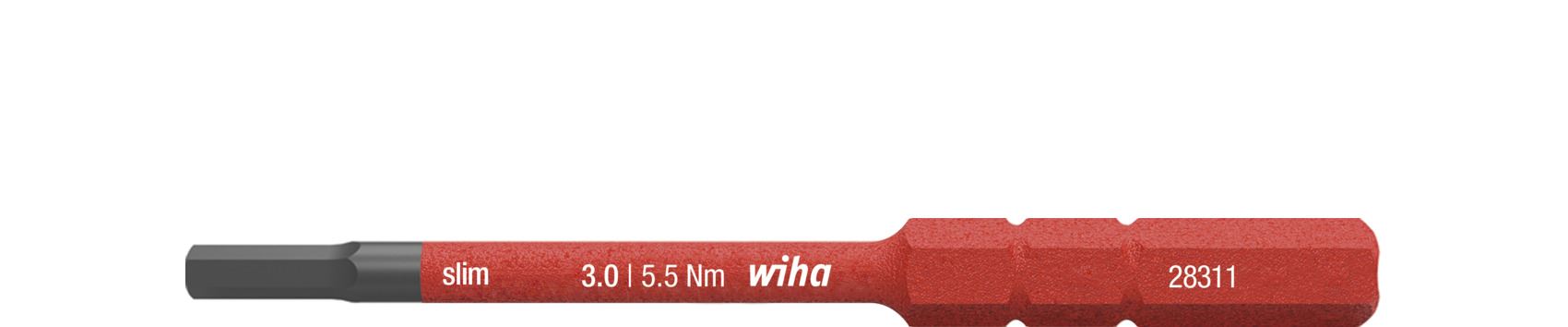 Wiha 37147 Slimbit Hex Screwdriver 3mm Hexagon Head 1000v VDE Electrician 75mm