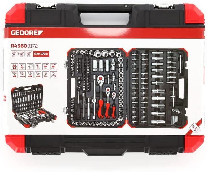 Gedore Red Socket wrench set 1/4 Inch  + 3/8 Inch  + 1/2 Inch  172 pieces