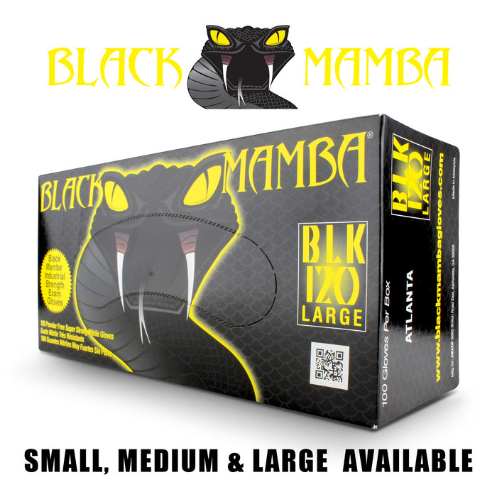 Black Mamba Large Workshop Gloves Nitrile Glove Box of 100 [L]