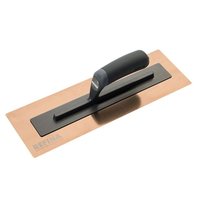 Refina SUPERFLEX-3 rose gold trowel 14x5" (360x125mm) stainless steel 0.5mm gauge soft grip