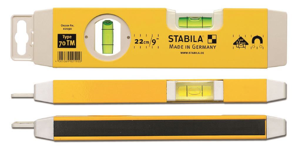 STABILA 70TM Torpedo 10In 22cm Magnetic Spirit Level 02190