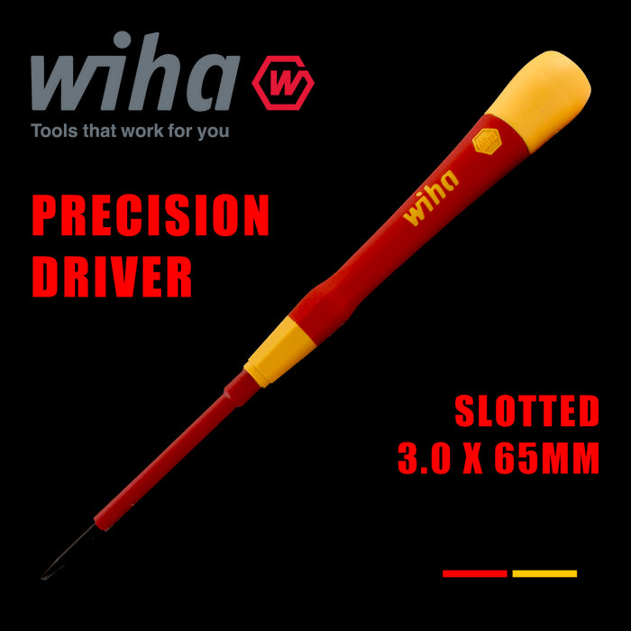 Wiha 42377 3.0mm Slotted Screwdriver PicoFinish With Cap VDE