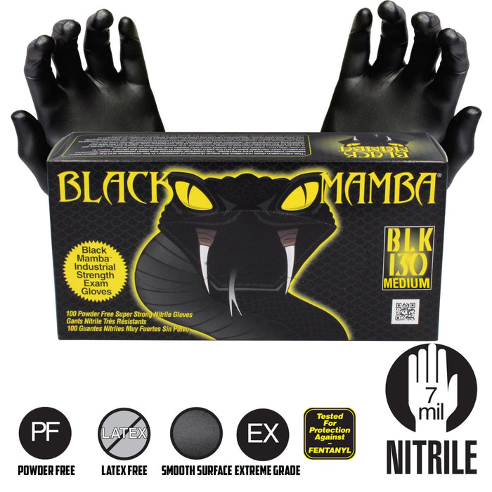 Black Mamba Nitrile Medium Workshop Gloves Box of 100 [M]