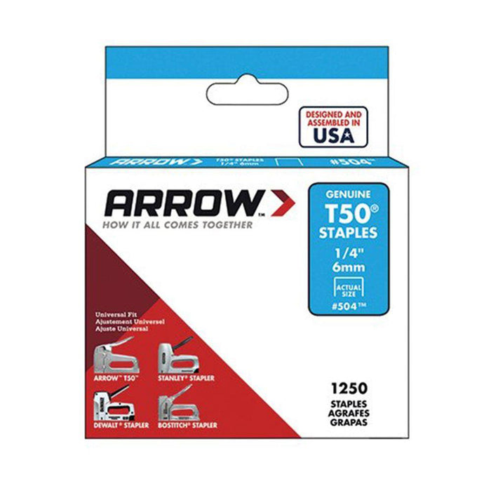 ARROW 50424/T50 1/4"-6mm 1250 Staples