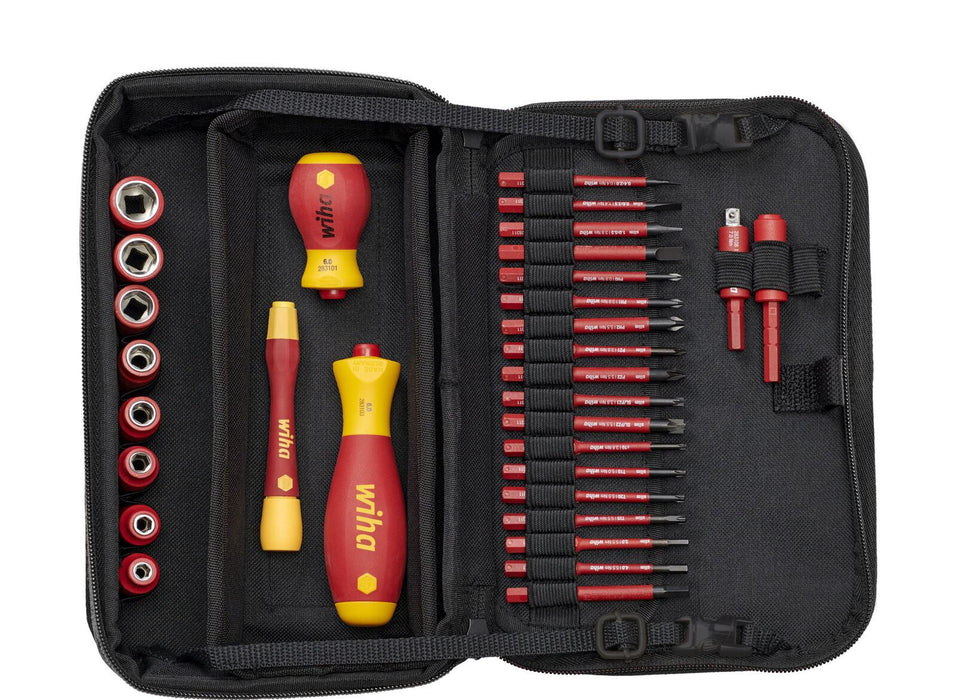 Wiha 43465 SlimBits Screwdriver 32pcs Multi functional Bag VDE