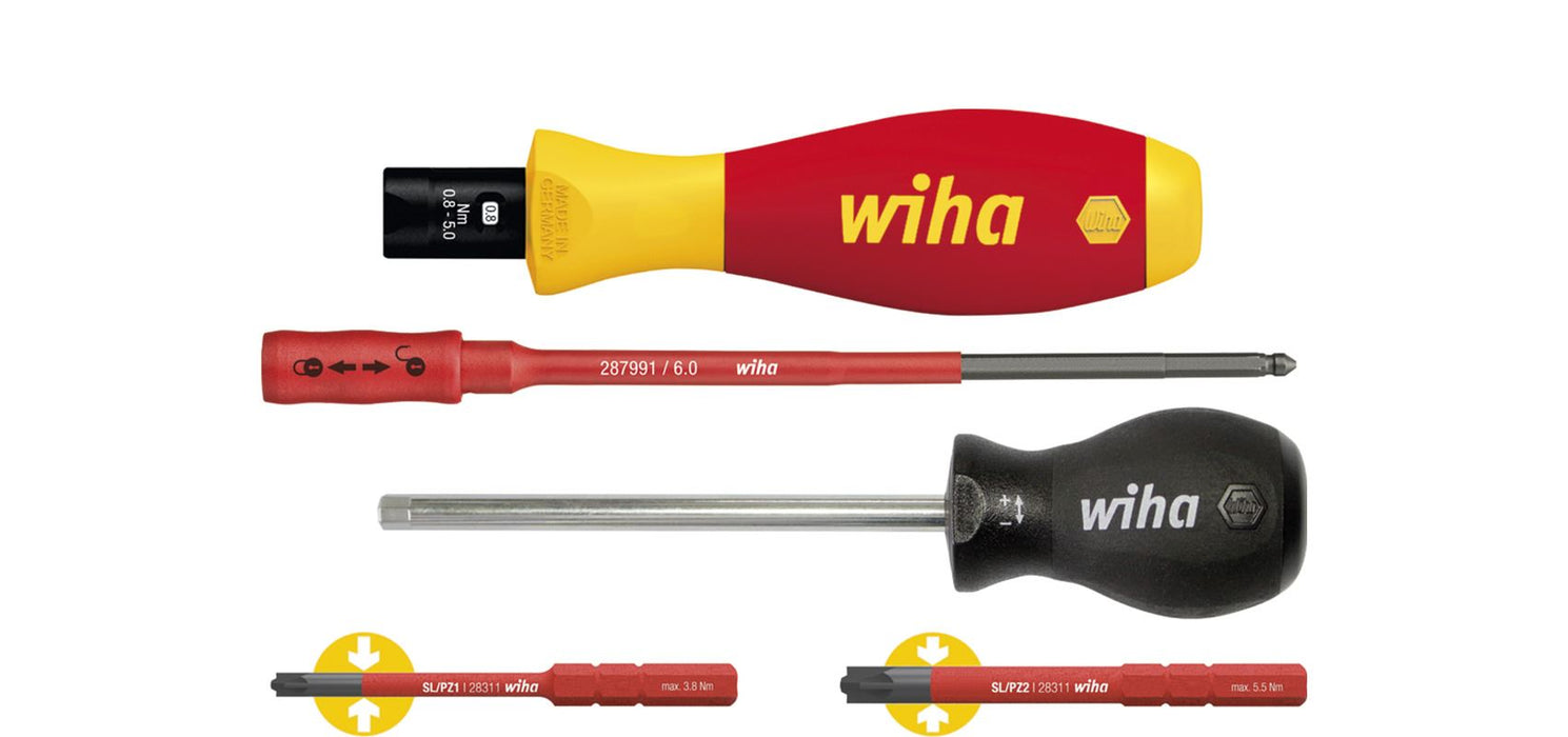 Wiha 38074 Torque PlusMinus & Pozidrive Set 0.8 To 5.0Nm VDE