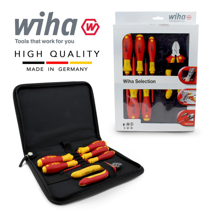 Wiha 33969 Mixed Basic Electricaians Kit with Pouch VDE 7pcs