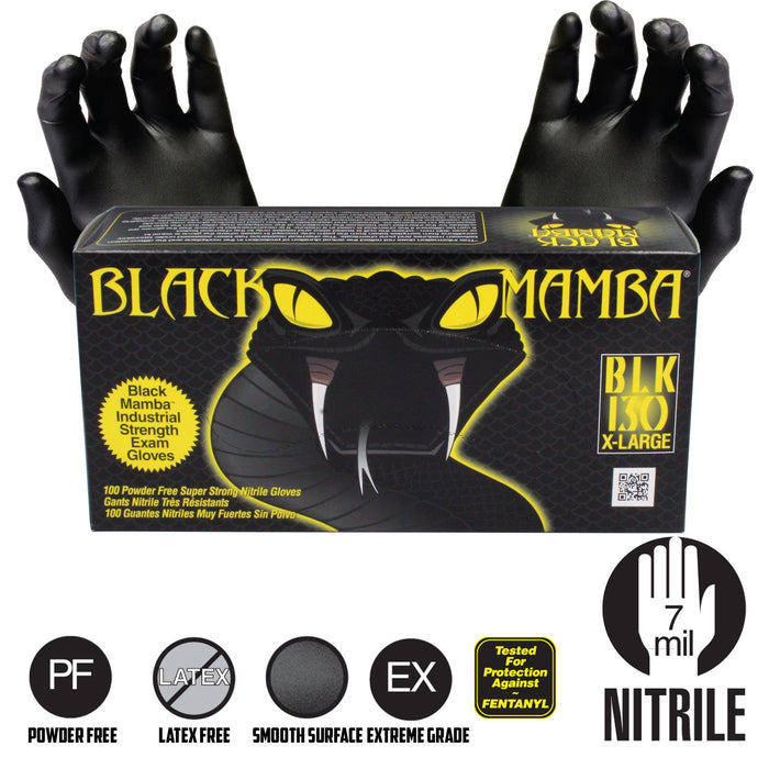 Black Mamba Nitrile Extra Large Workshop Gloves Box of 100 [XL]