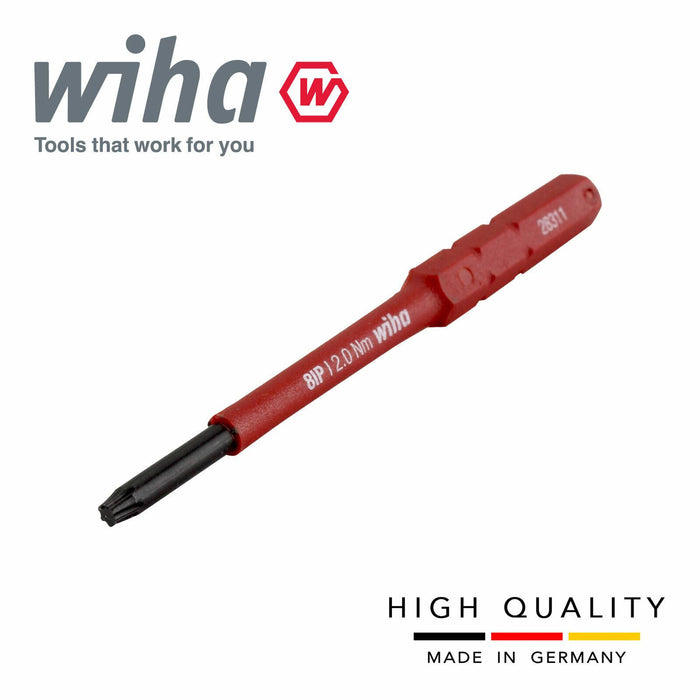 Wiha 43146 SlimBits Torx Plus Screwdriver 8IP Head 75mm 1000v VDE Electrician