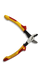 Wrench with red and yellow handles on a white background