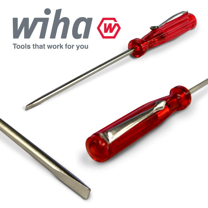 Wiha 01539 Slotted 3mm X 80mm  Pocket Screwdriver Pocket Clip