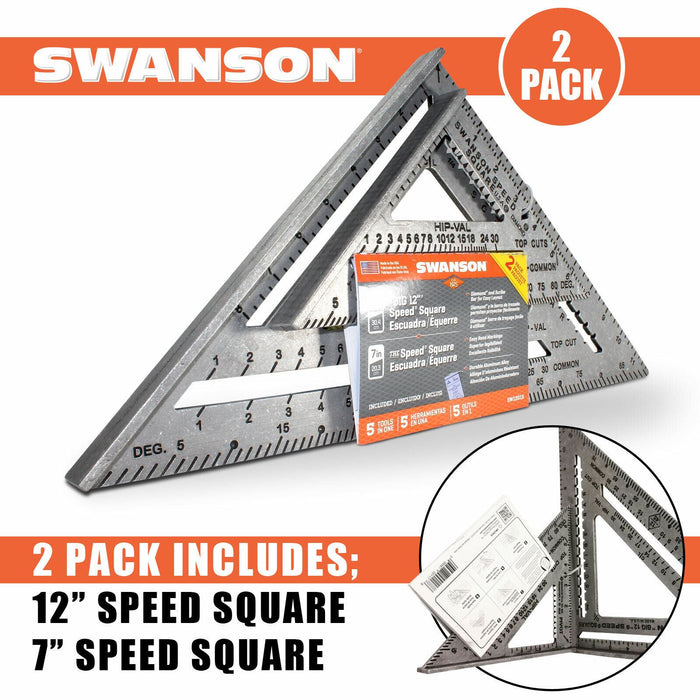 Swanson SW1201K Speed Square Twin Pack 7"/12" Imperial