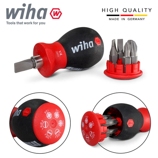 Wiha 33764 Screwdriver Slotted Pozidrive 6 Bit Set Magazine