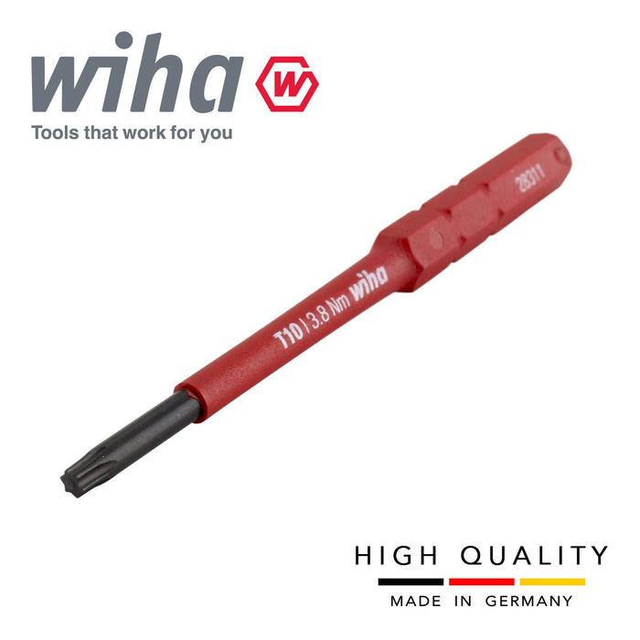 Wiha 35507 Slimbit Screwdriver Torx T10 Head Compact 1000v VDE Electrician 75mm