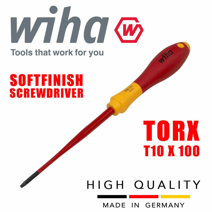 Wiha 36536 T10 Torx SoftFinish Screwdriver SlimFix VDE