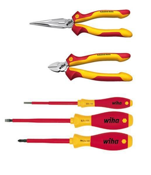 Wiha 26755 Screwdrivers & Wire Cutter Set 6pcs SL & PH VDE Electrician