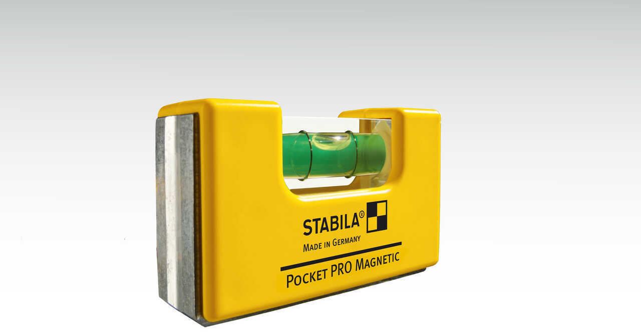 STABILA 17768 Pro Magnetic Pocket Spirit Level and Belt Clip Holder