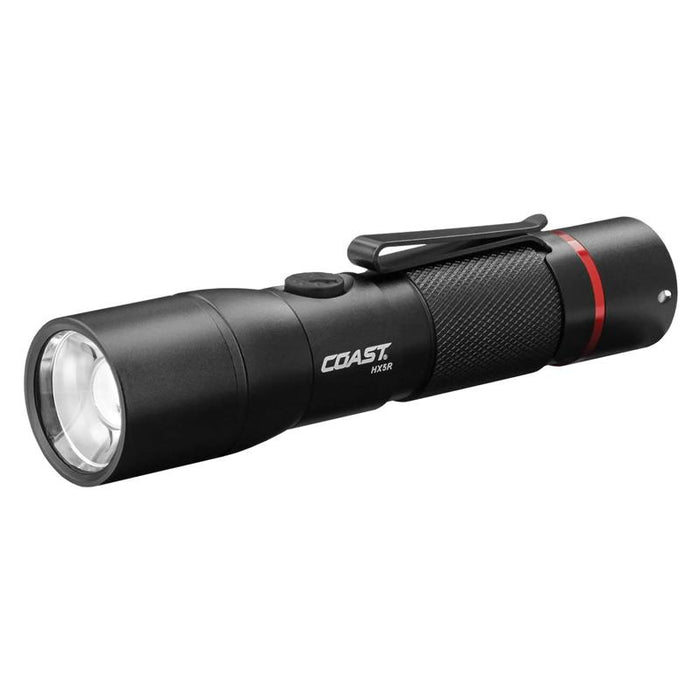 Black flashlight with 'Coast' branding on a white background