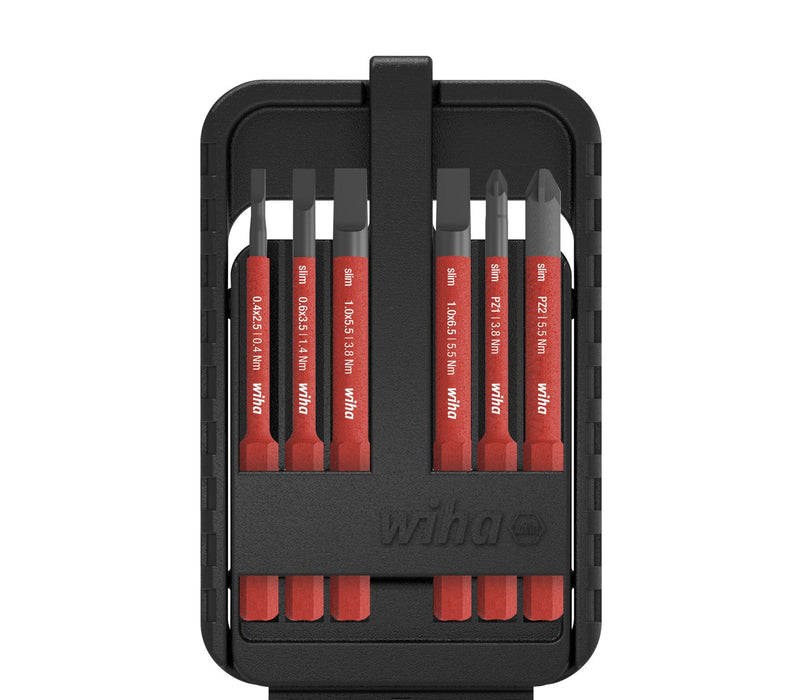 Wiha 43157 SlimBits SL/PZ Screwdriver Mixed Set 6pcs VDE Electrician