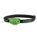 Green headlamp with black strap on a white background